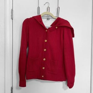 Banana Republic Women’s Small Red Sweater with Gold Buttons
